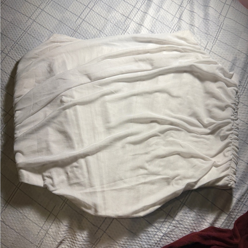 White Ruched Corset Top